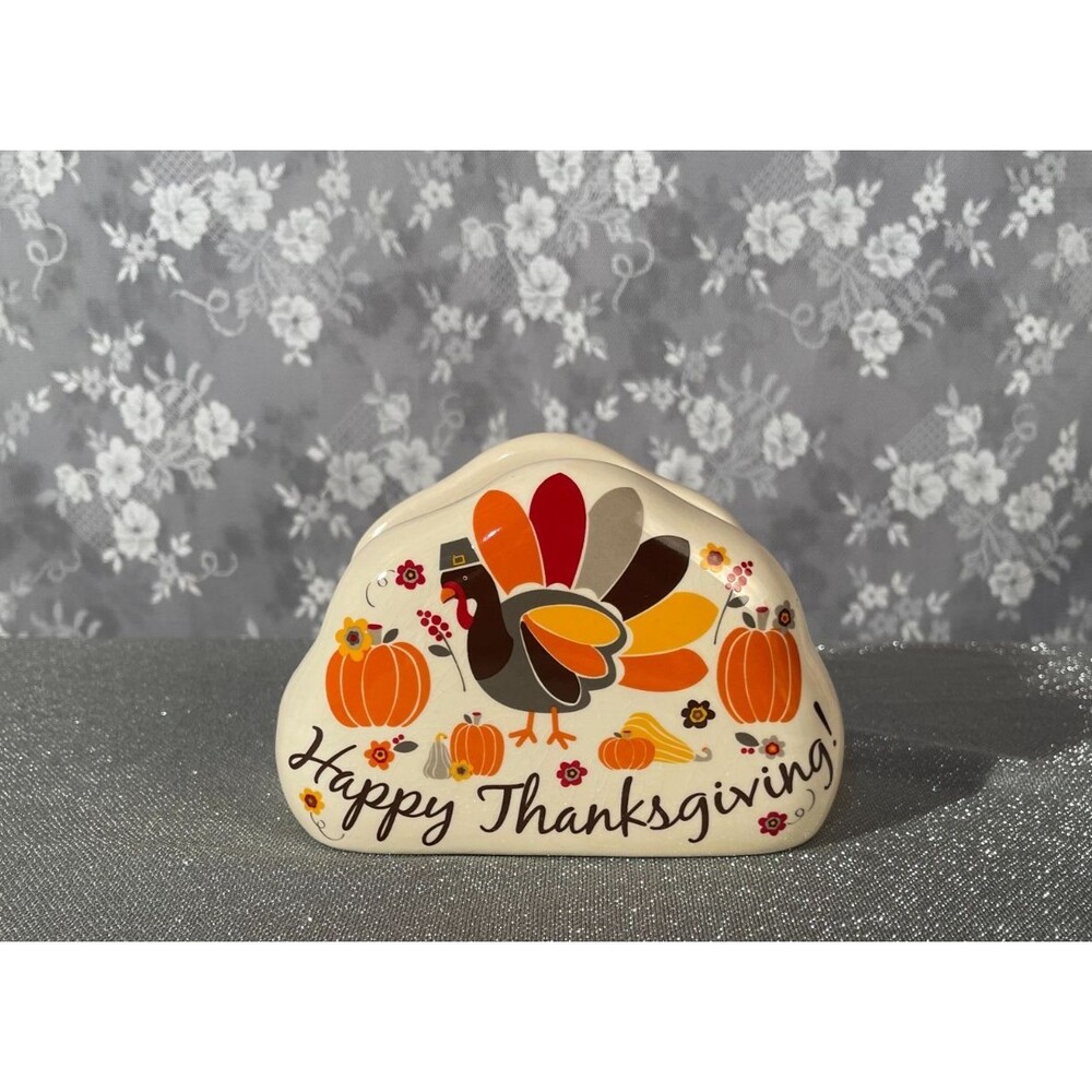 Thanksgiving Napkin Holder Turkey Festive Cute Holidays Autumn Table Decor